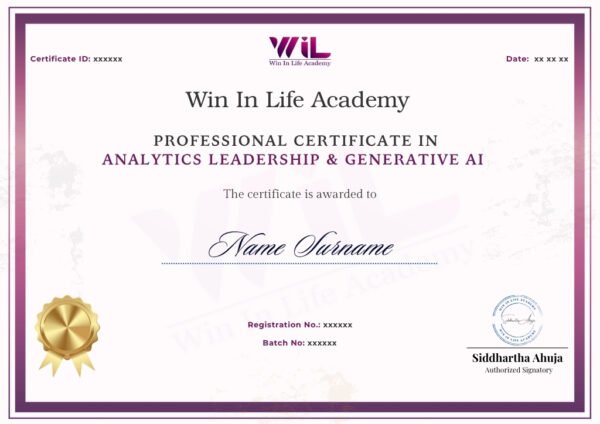 Professional Certificate in Analytics Leadership & Generative AI Certificate